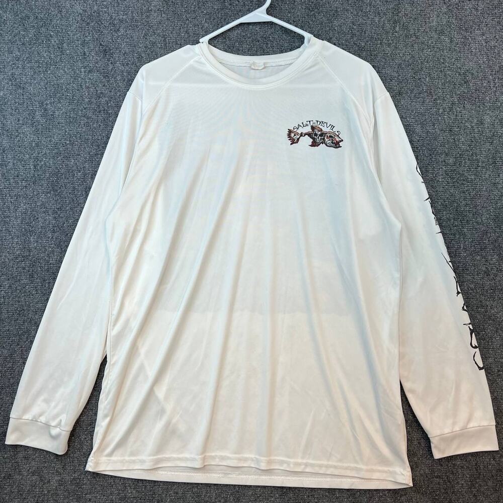 Paragon UPF 50+ Long Sleeve Graphic Shirt White Polyester Size XL L